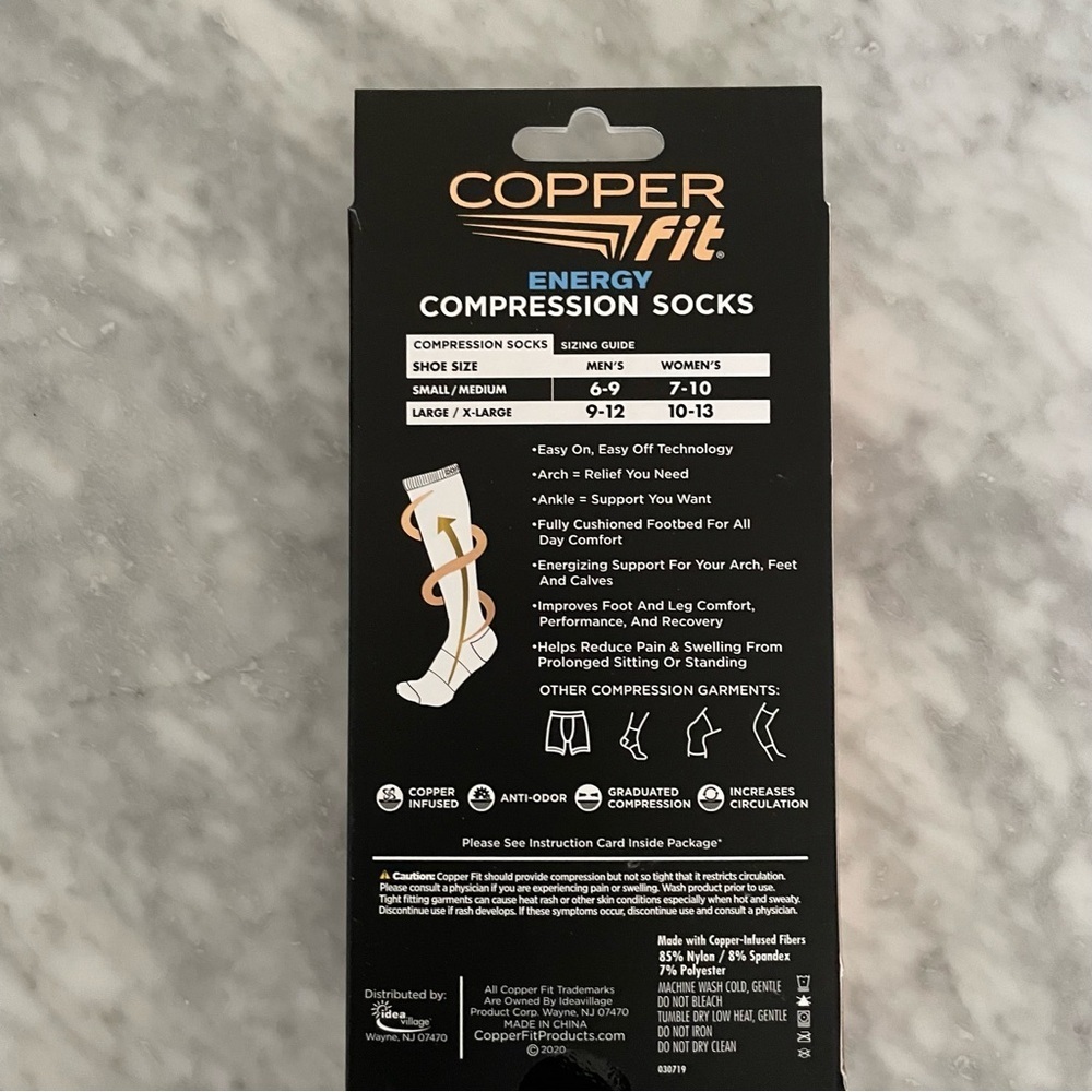 Copper Fit Unisex Adult Energy Compression Socks, 1-Pair NEW - Picture 5 of 10